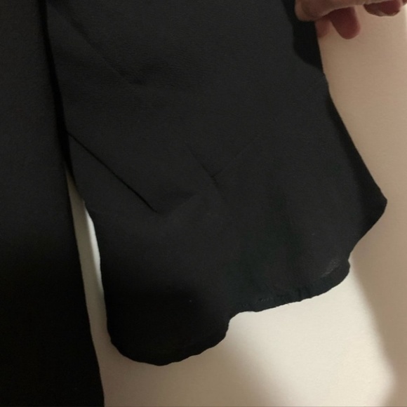 3/$30 Mandee Black bell 3/4 sleeve lace down sleeves semi sheer blouse - Picture 5 of 10